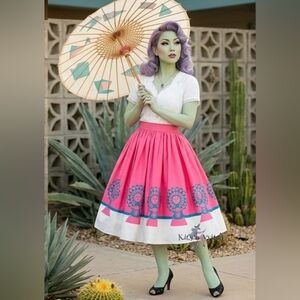 🌞Pinup Couture x Magic Of Mary Blair "Mother & Child" Skirt M NWT